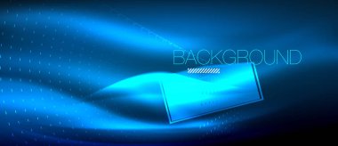 Neon parlayan dalga, sihirli enerji ve ışık arka plan. Duvar kağıdı şablonu, yüksek teknoloji gelecek kavramı