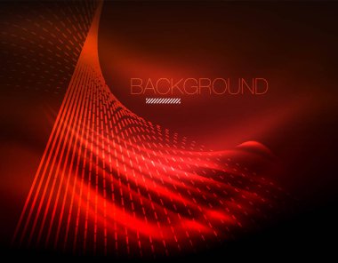 Yumuşak ışık efekti, parlak parlak neon koyu arka plan üzerinde düz çizgiler. Enerji Teknoloji fikir