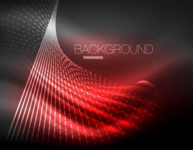 Yumuşak ışık efekti, parlak parlak neon koyu arka plan üzerinde düz çizgiler. Enerji Teknoloji fikir