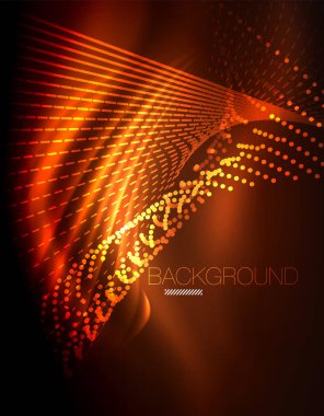 Yumuşak ışık efekti, parlak parlak neon koyu arka plan üzerinde düz çizgiler. Enerji Teknoloji fikir