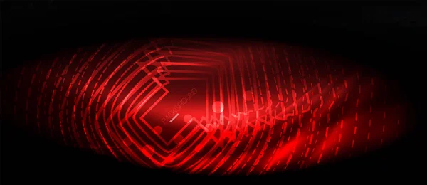 Neon glühende Welle, magische Energie und Licht Bewegungshintergrund. Tapeten-Vorlage, hallo-technologisches Zukunftskonzept — Stockvektor