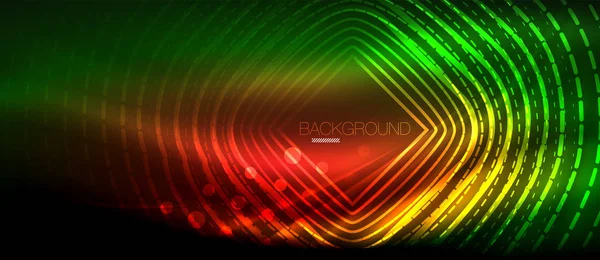 Neon parlayan dalga, sihirli enerji ve ışık arka plan. Duvar kağıdı şablonu, yüksek teknoloji gelecek kavramı