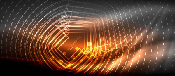 Neon parlayan dalga, sihirli enerji ve ışık arka plan. Duvar kağıdı şablonu, yüksek teknoloji gelecek kavramı