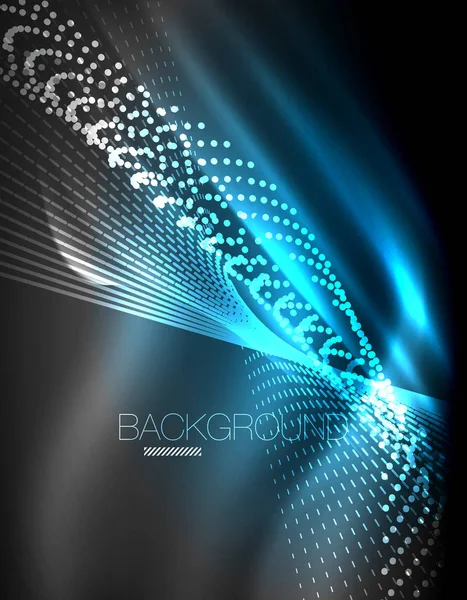 Yumuşak ışık efekti, parlak parlak neon koyu arka plan üzerinde düz çizgiler. Enerji Teknoloji fikir