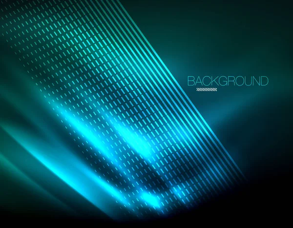 Yumuşak ışık efekti, parlak parlak neon koyu arka plan üzerinde düz çizgiler. Enerji Teknoloji fikir