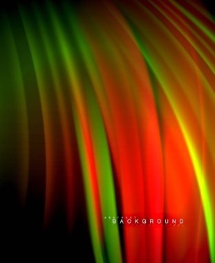 Neon parlayan dalga, sihirli enerji ve ışık arka plan. Vektör duvar kağıdı şablonu