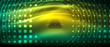 Neon parlayan çizgiler, sihirli enerji uzay ışığı konsepti, soyut arka plan duvar kağıdı tasarımı