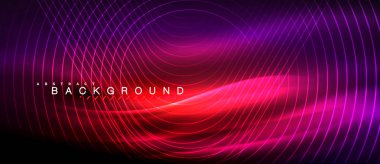 Neon parlayan çizgiler, sihirli enerji uzay ışığı konsepti, soyut arka plan duvar kağıdı tasarımı