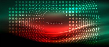 Neon parlayan çizgiler, sihirli enerji uzay ışığı konsepti, soyut arka plan duvar kağıdı tasarımı