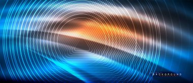 Neon parlayan çizgiler, sihirli enerji uzay ışığı konsepti, soyut arka plan duvar kağıdı tasarımı