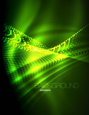 Yumuşak ışık efekti, parlak parlak neon koyu arka plan üzerinde düz çizgiler. Enerji Teknoloji fikir