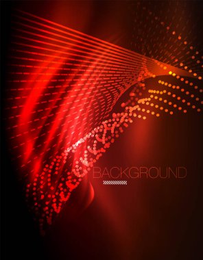 Yumuşak ışık efekti, parlak parlak neon koyu arka plan üzerinde düz çizgiler. Enerji Teknoloji fikir