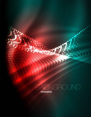 Yumuşak ışık efekti, parlak parlak neon koyu arka plan üzerinde düz çizgiler. Enerji Teknoloji fikir