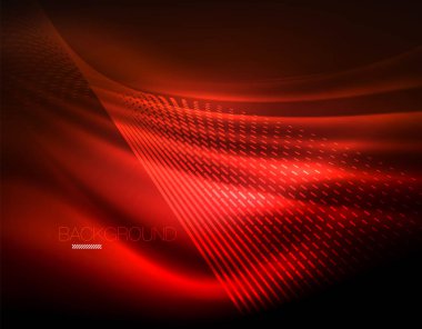 Yumuşak ışık efekti, parlak parlak neon koyu arka plan üzerinde düz çizgiler. Enerji Teknoloji fikir