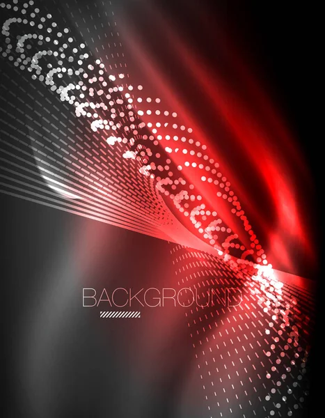Sima fényhatás, egyenes vonalak, ragyogó fényes neon sötét háttér. Energia technológia ötlet — Stock Vector