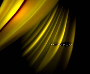 Neon parlayan dalga, sihirli enerji ve ışık arka plan. Vektör duvar kağıdı şablonu