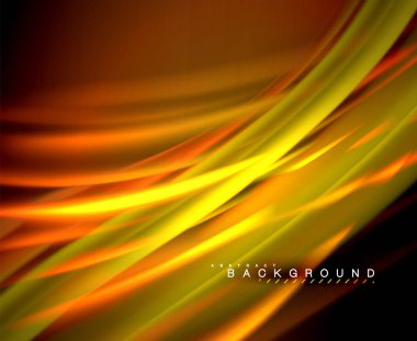 Neon parlayan dalga, sihirli enerji ve ışık arka plan. Vektör duvar kağıdı şablonu