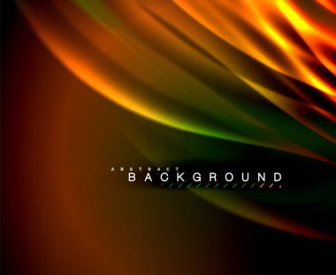 Neon parlayan dalga, sihirli enerji ve ışık arka plan. Vektör duvar kağıdı şablonu