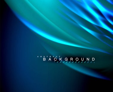 Neon parlayan dalga, sihirli enerji ve ışık arka plan. Vektör duvar kağıdı şablonu