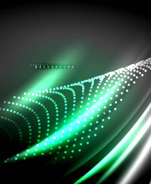 Neon parlayan techno hatları, yüksek teknoloji fütüristik arka plan şablonu kare şekilleri ile