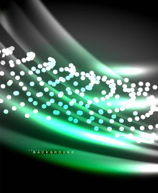 Neon parlayan techno hatları, yüksek teknoloji fütüristik arka plan şablonu kare şekilleri ile