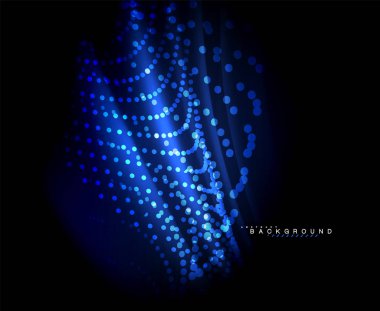 Neon parlayan techno hatları, yüksek teknoloji fütüristik arka plan şablonu kare şekilleri ile