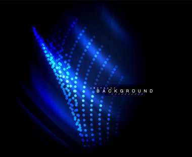 Neon parlayan techno hatları, yüksek teknoloji fütüristik arka plan şablonu kare şekilleri ile