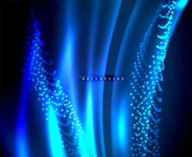 Neon parlayan techno hatları, yüksek teknoloji fütüristik arka plan şablonu kare şekilleri ile