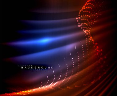 Neon parlayan techno hatları, yüksek teknoloji fütüristik arka plan şablonu kare şekilleri ile