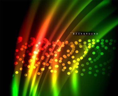 Neon parlayan techno hatları, yüksek teknoloji fütüristik arka plan şablonu kare şekilleri ile