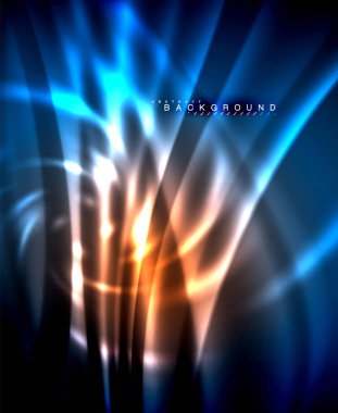 Neon parlayan techno hatları, yüksek teknoloji fütüristik arka plan şablonu kare şekilleri ile