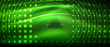 Neon parlayan çizgiler, sihirli enerji uzay ışığı konsepti, soyut arka plan duvar kağıdı tasarımı