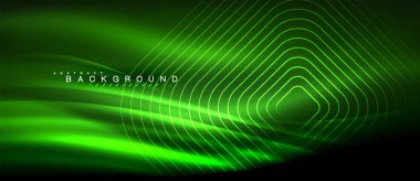 Neon parlayan çizgiler, sihirli enerji uzay ışığı konsepti, soyut arka plan duvar kağıdı tasarımı