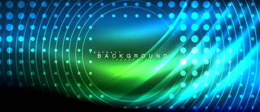 Neon parlayan çizgiler, sihirli enerji uzay ışığı konsepti, soyut arka plan duvar kağıdı tasarımı