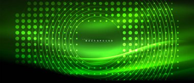 Neon parlayan çizgiler, sihirli enerji uzay ışığı konsepti, soyut arka plan duvar kağıdı tasarımı