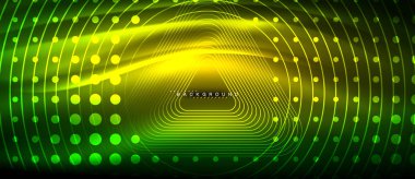 Neon parlayan çizgiler, sihirli enerji uzay ışığı konsepti, soyut arka plan duvar kağıdı tasarımı