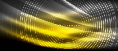 Neon parlayan çizgiler, sihirli enerji uzay ışığı konsepti, soyut arka plan duvar kağıdı tasarımı