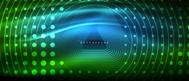 Neon parlayan çizgiler, sihirli enerji uzay ışığı konsepti, soyut arka plan duvar kağıdı tasarımı