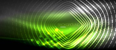 Neon parlayan dalga, sihirli enerji ve ışık arka plan. Duvar kağıdı şablonu, yüksek teknoloji gelecek kavramı