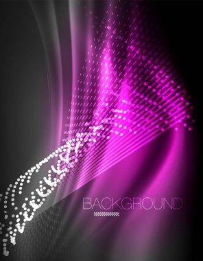 Yumuşak ışık efekti, parlak parlak neon koyu arka plan üzerinde düz çizgiler. Enerji Teknoloji fikir