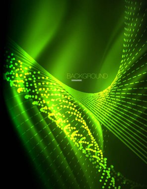 Yumuşak ışık efekti, parlak parlak neon koyu arka plan üzerinde düz çizgiler. Enerji Teknoloji fikir