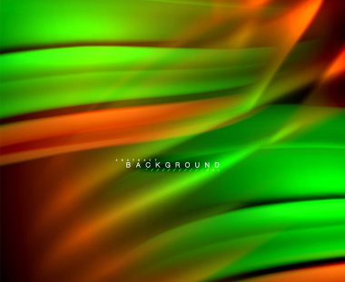 Neon parlayan dalga, sihirli enerji ve ışık arka plan. Vektör duvar kağıdı şablonu