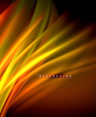 Neon parlayan dalga, sihirli enerji ve ışık arka plan. Vektör duvar kağıdı şablonu