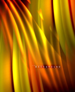 Neon parlayan dalga, sihirli enerji ve ışık arka plan. Vektör duvar kağıdı şablonu