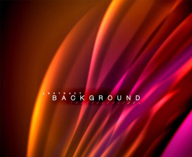 Neon parlayan dalga, sihirli enerji ve ışık arka plan. Vektör duvar kağıdı şablonu