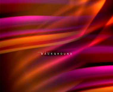 Neon parlayan dalga, sihirli enerji ve ışık arka plan. Vektör duvar kağıdı şablonu