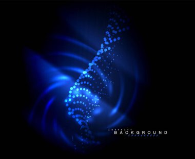 Neon parlayan techno hatları, yüksek teknoloji fütüristik arka plan şablonu kare şekilleri ile