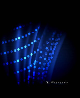 Neon parlayan techno hatları, yüksek teknoloji fütüristik arka plan şablonu kare şekilleri ile