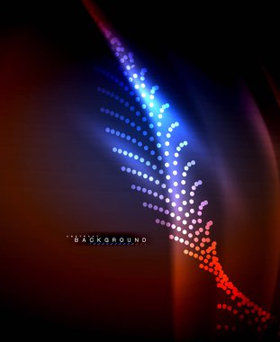 Neon parlayan techno hatları, yüksek teknoloji fütüristik arka plan şablonu kare şekilleri ile