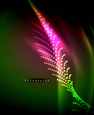 Neon parlayan techno hatları, yüksek teknoloji fütüristik arka plan şablonu kare şekilleri ile